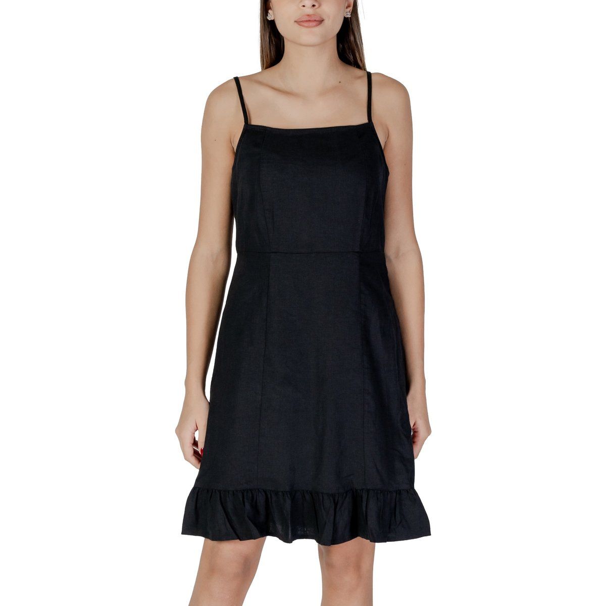 Ärmelloses Minikleid mit Rüschensaum