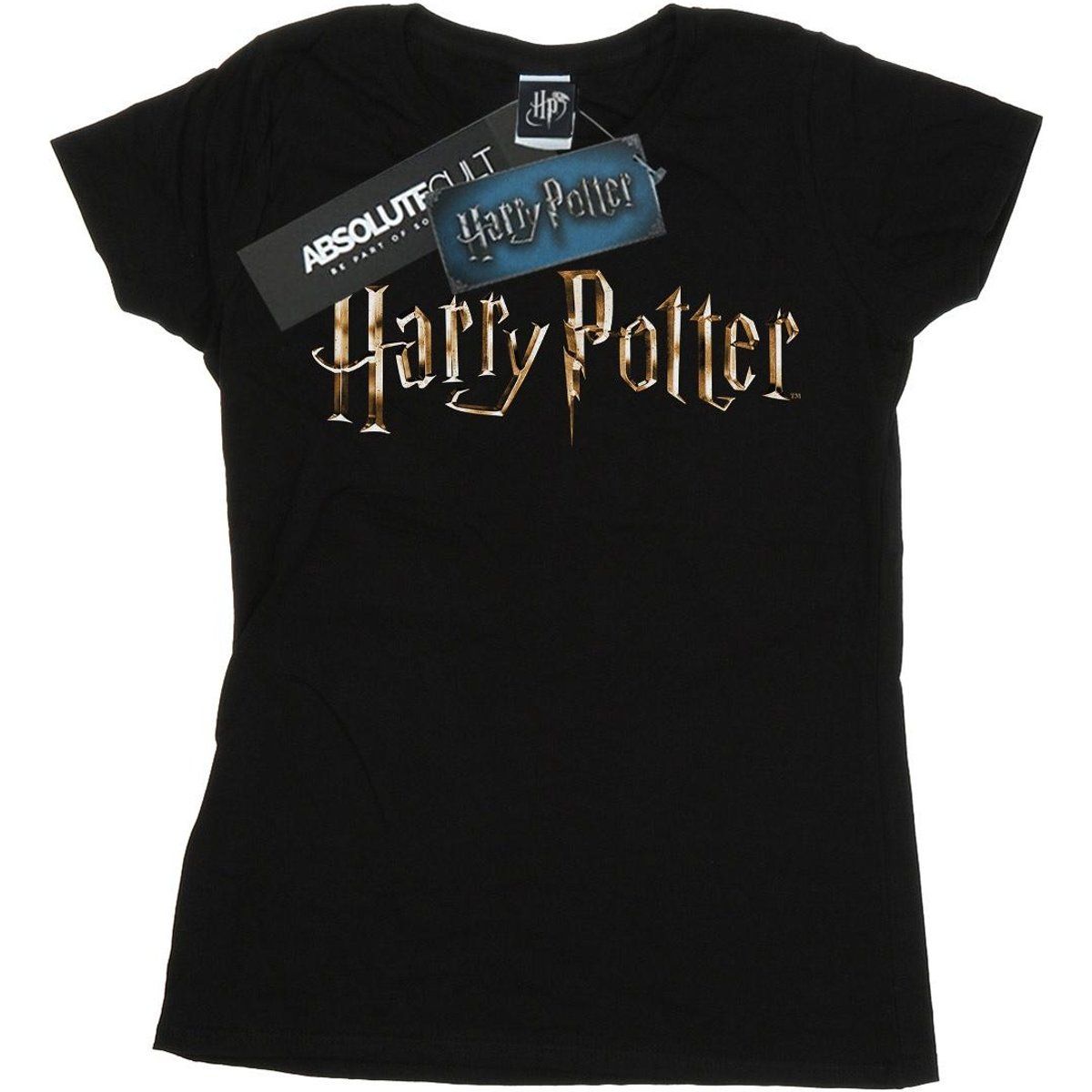 Baumwoll-T-Shirt mit Metallic-Logo