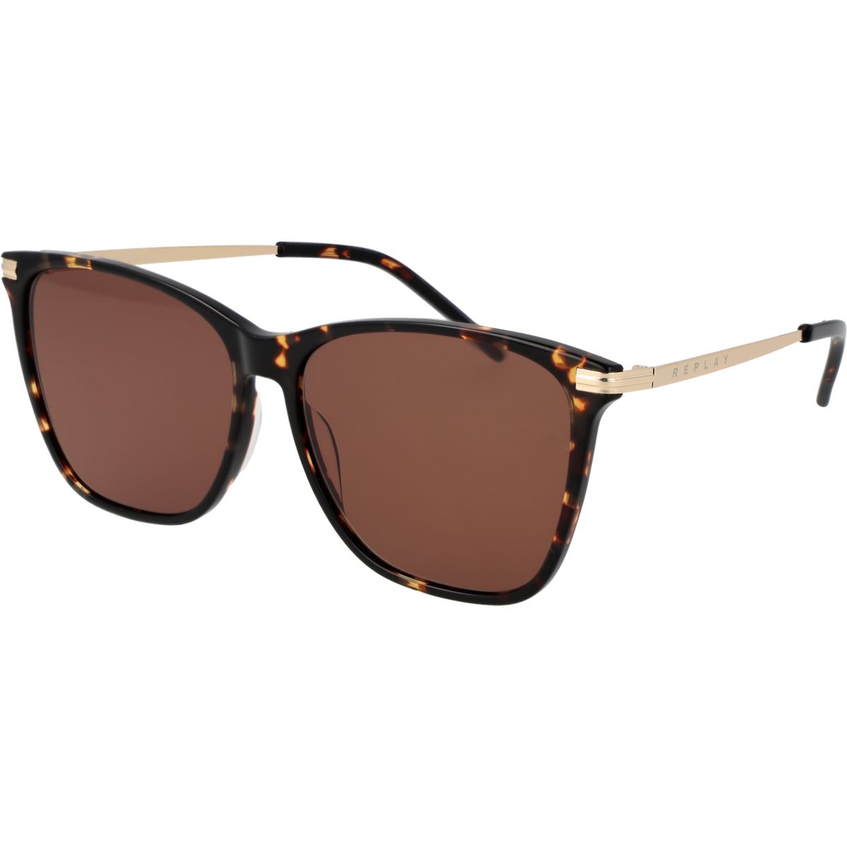 Klassische quadratische Sonnenbrille in Schildpatt-Optik