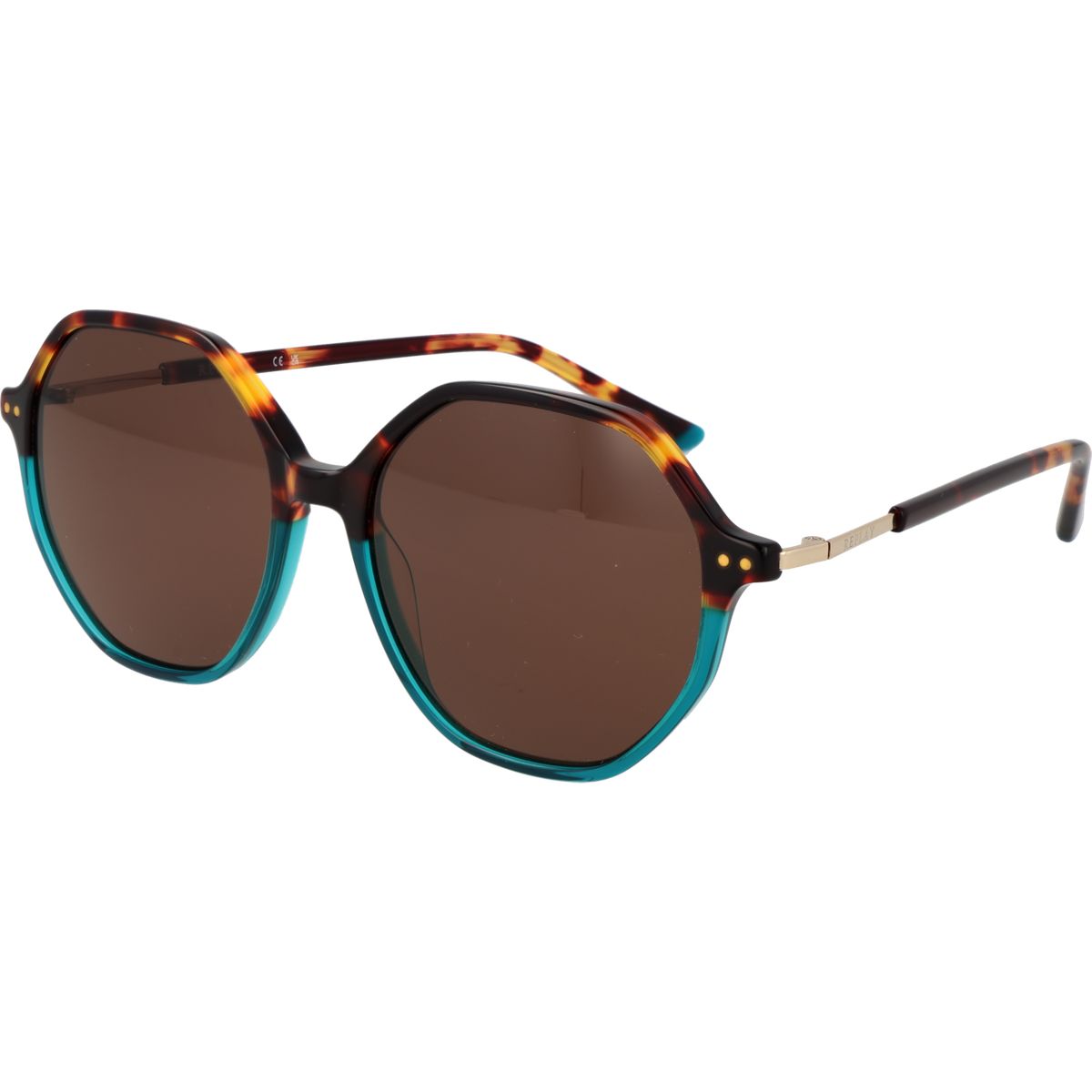 Sechseckige Sonnenbrille im Farbverlauf-Design