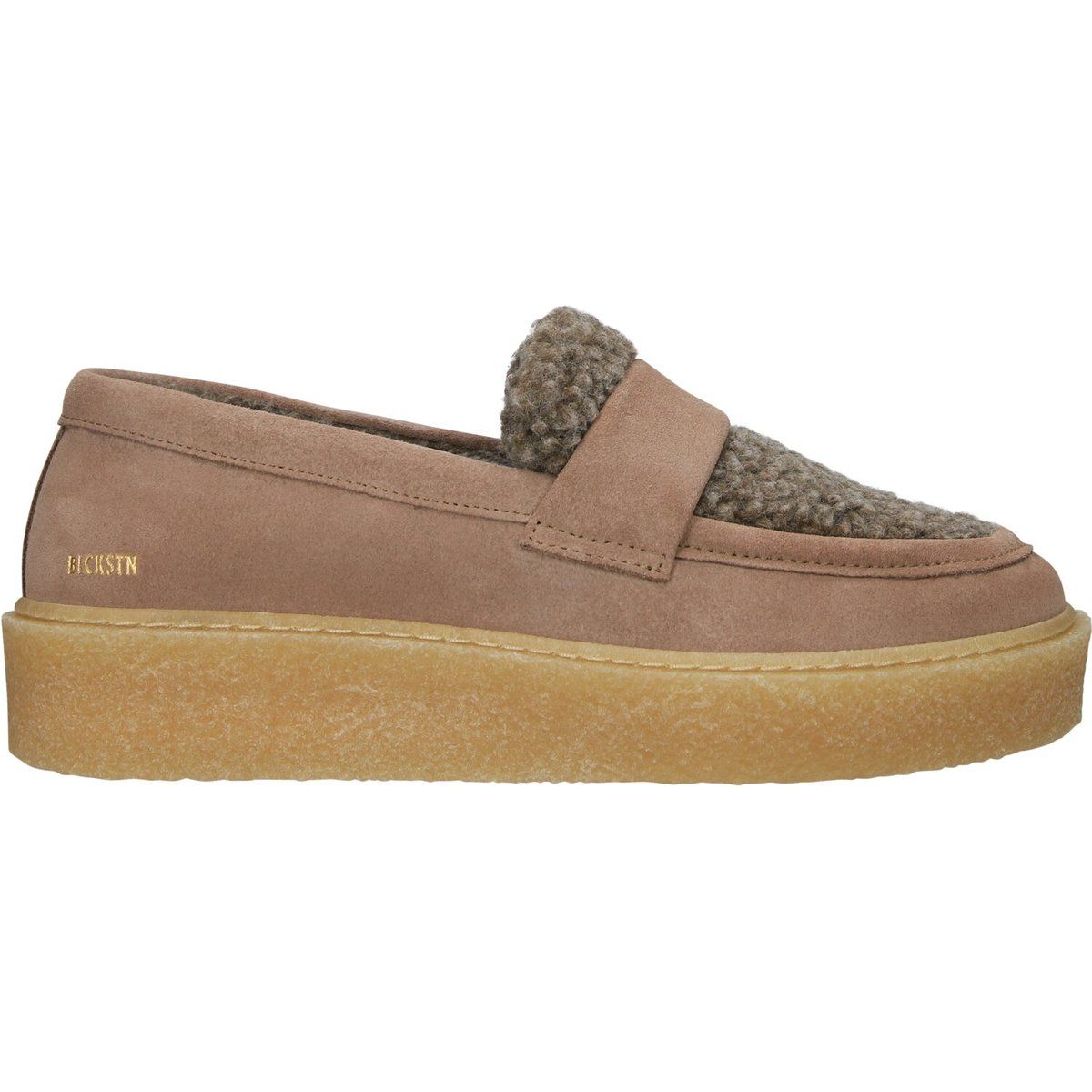 Strukturierte Woll-Loafer mit Plateausohle