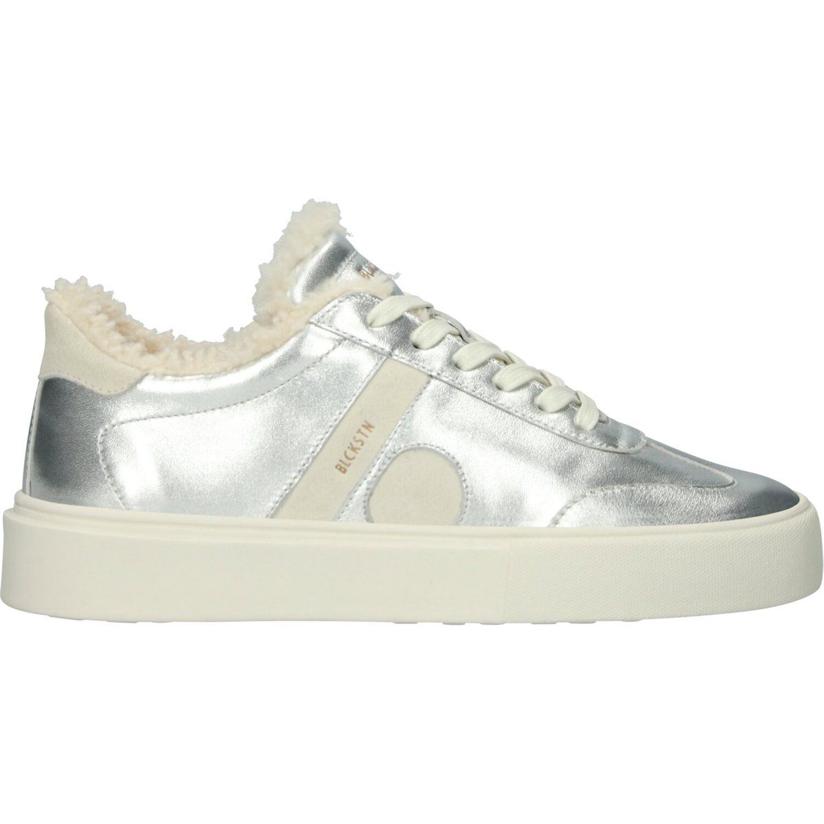 Metallic-Plateau-Sneaker mit Lammfell