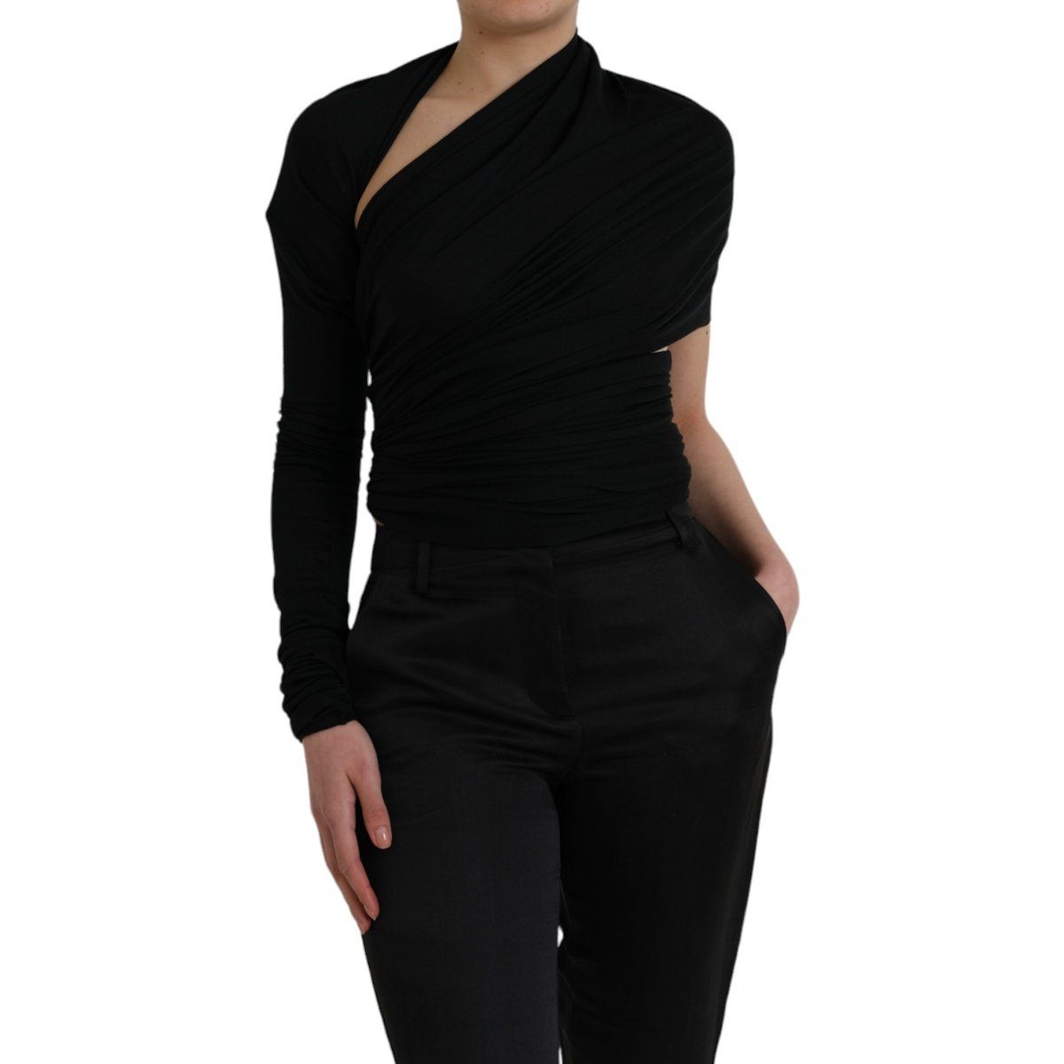 Asymmetrisches drapiertes Wickeltop