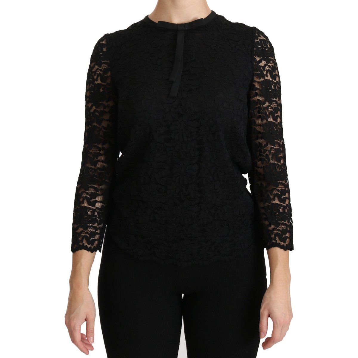 Elegante Spitzenbluse mit Schleife