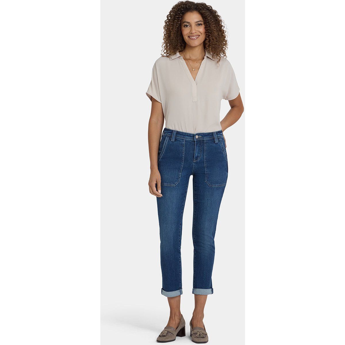 Girlfriend-Jeans mit Utility-Taschen