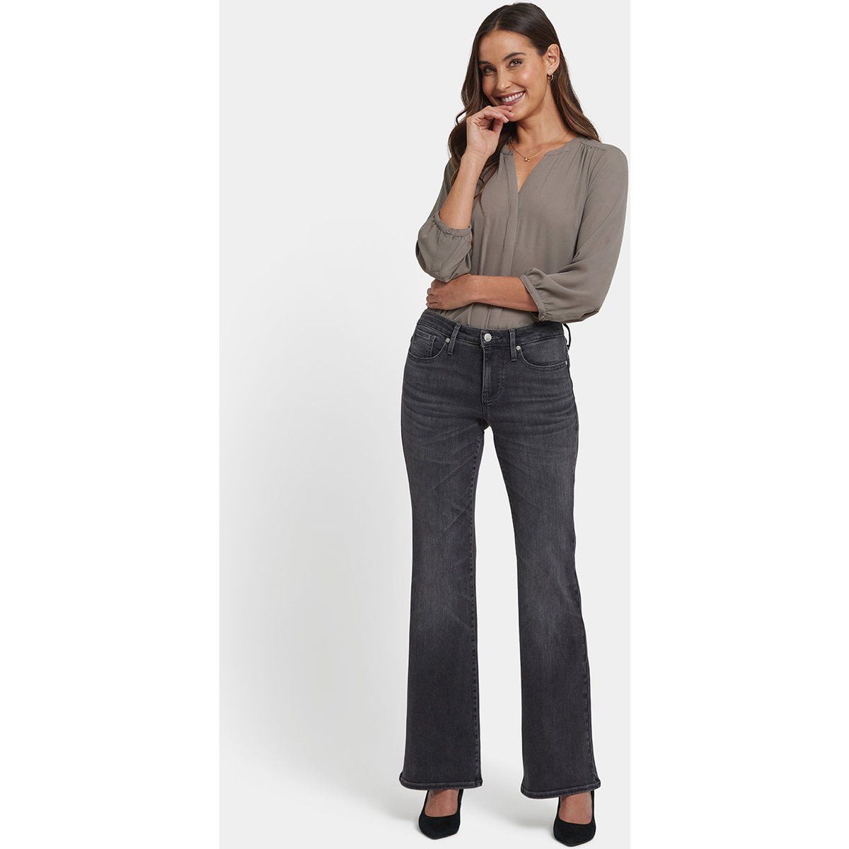 Vintage-Waschung Schlagjeans aus Denim