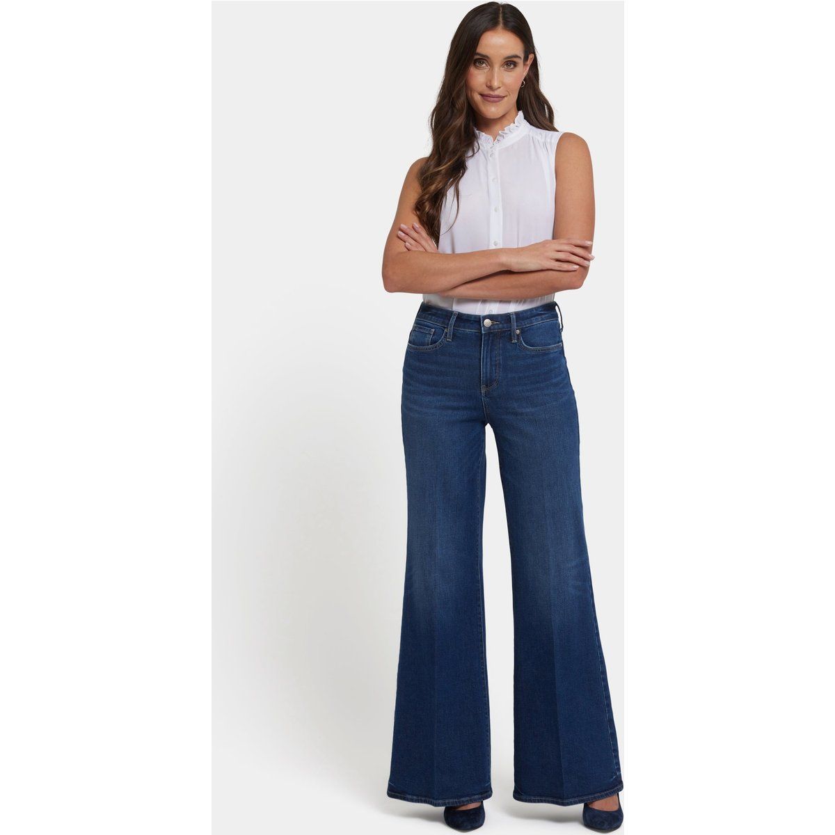 Weite Palazzo-Jeans mit hoher Taille