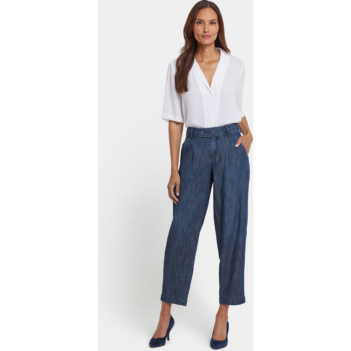 Plissierte Ballonhose aus Denim