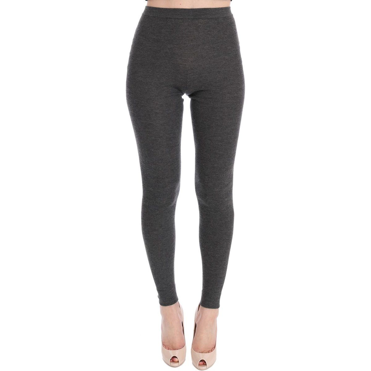 Elegante Rippstrick-Leggings aus Kaschmir