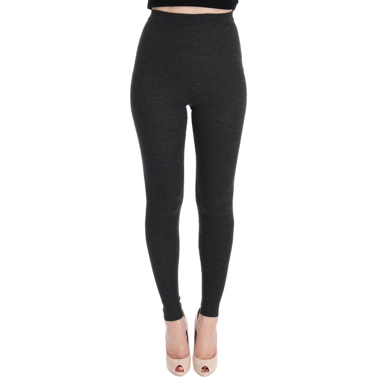 Hochtaillierte Rippstrick-Leggings
