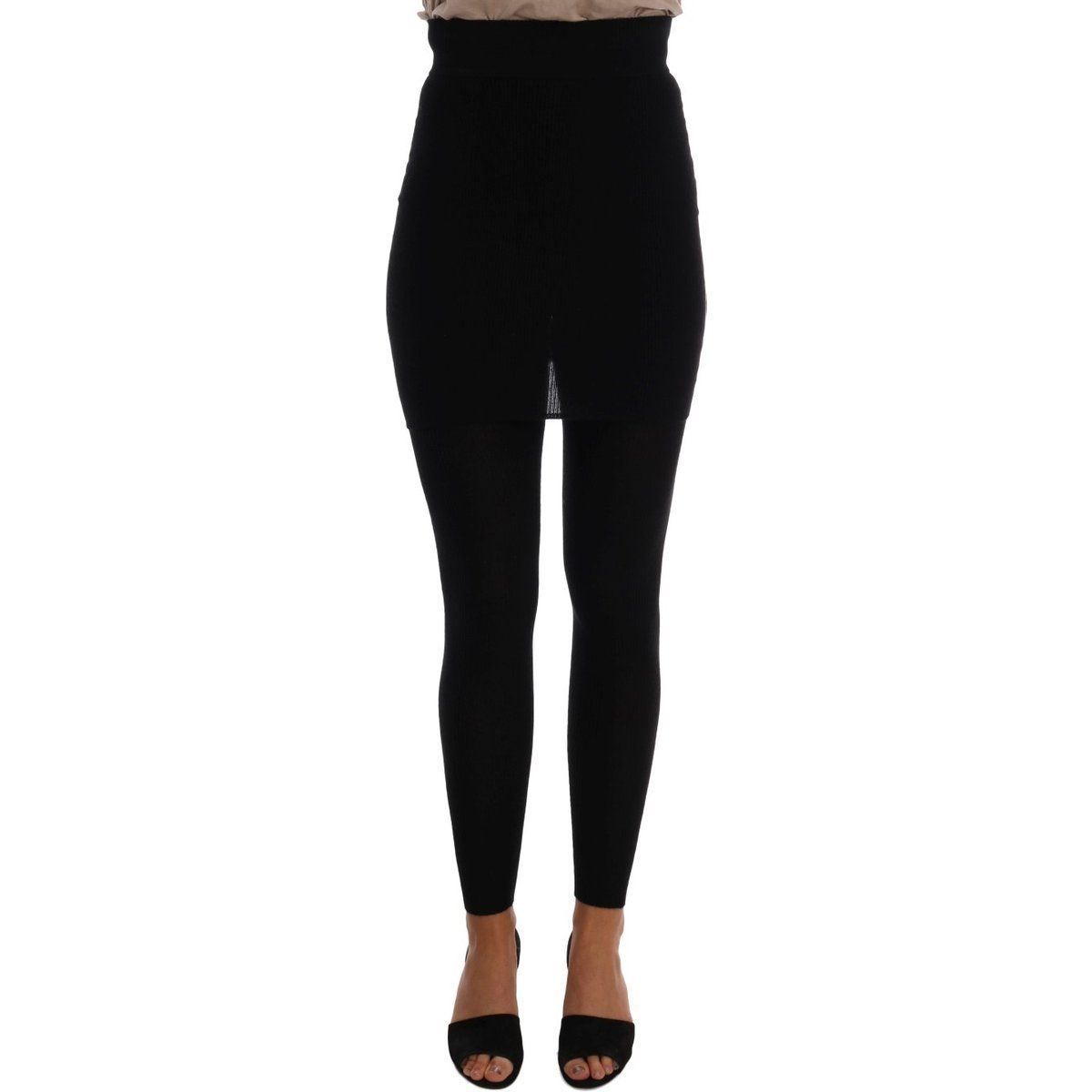 High-Waist Leggings mit Rippstruktur