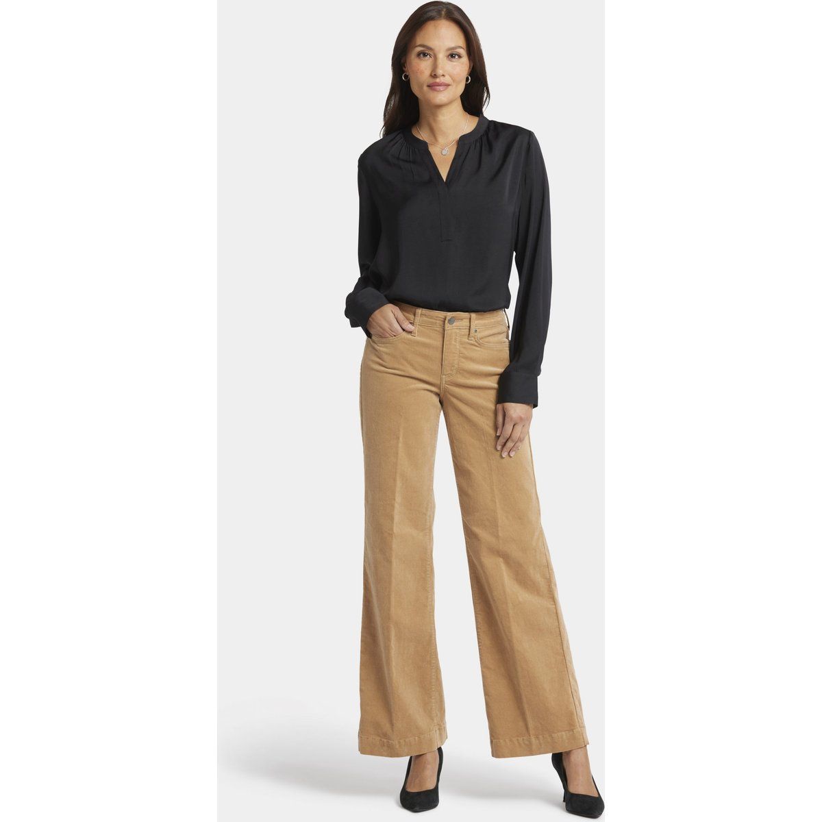Teresa High-Waist Cordhose mit Weitem Bein