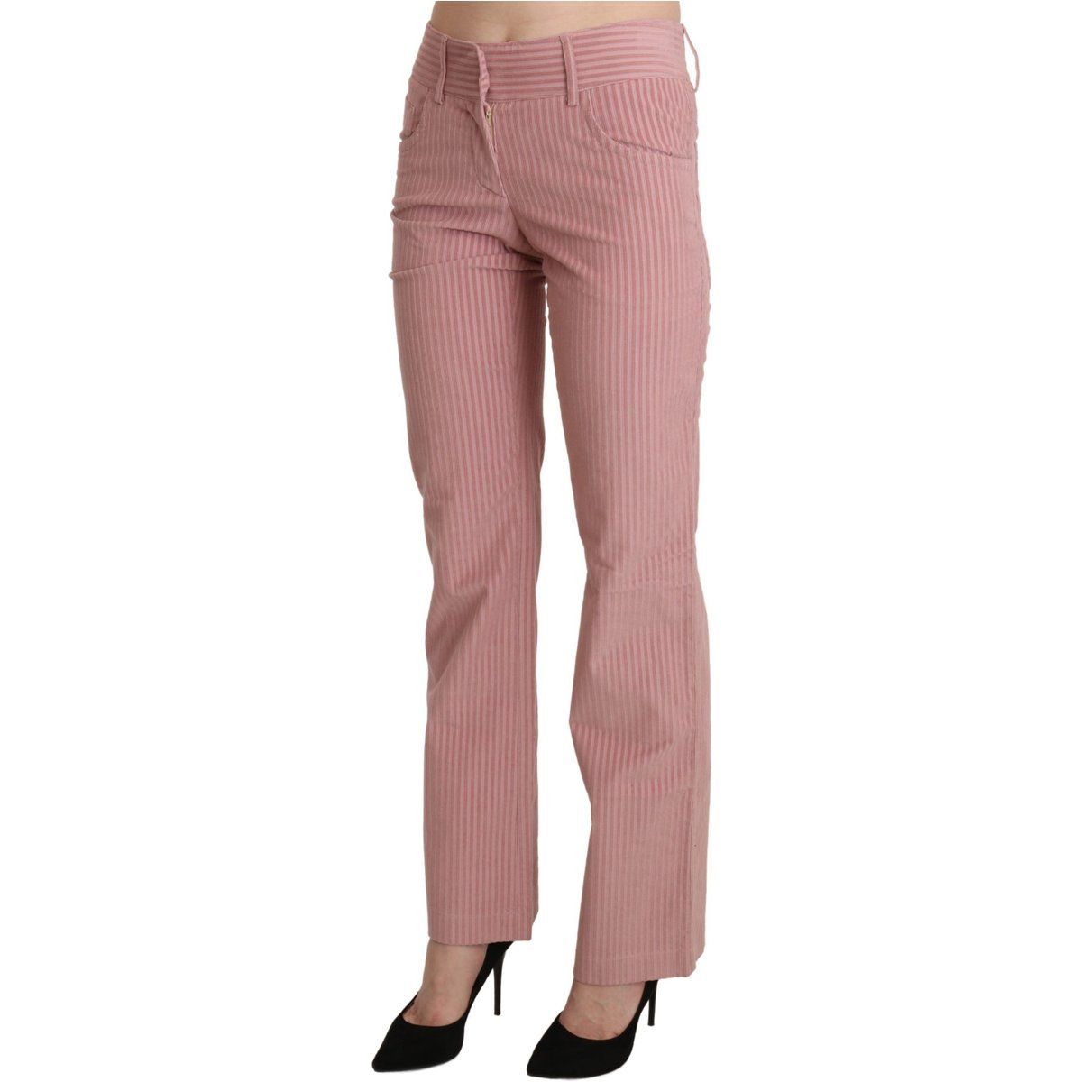 Gestreifte Cordhose mit geradem Bein