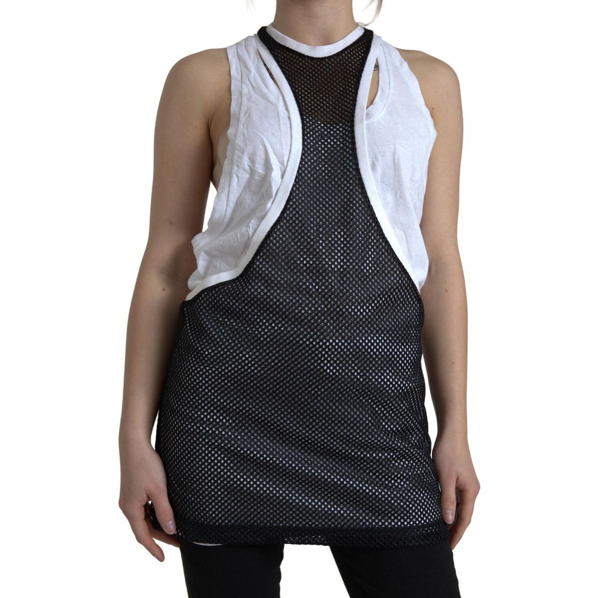 Mehrlagiges Tanktop mit Netzeinsatz