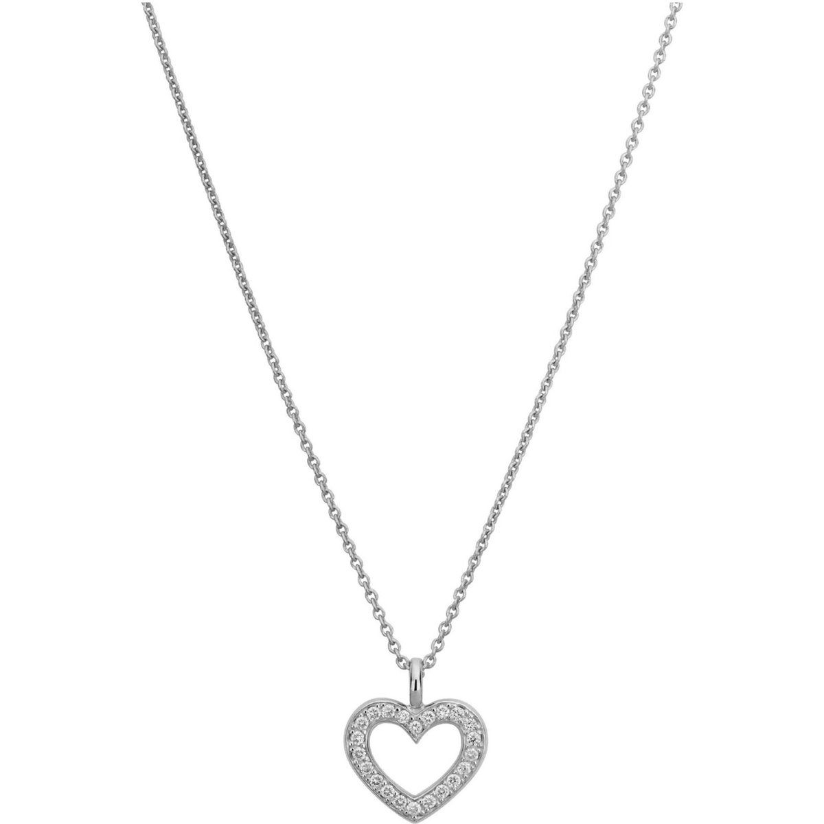 Herzanhänger mit Diamanten aus Weißgold