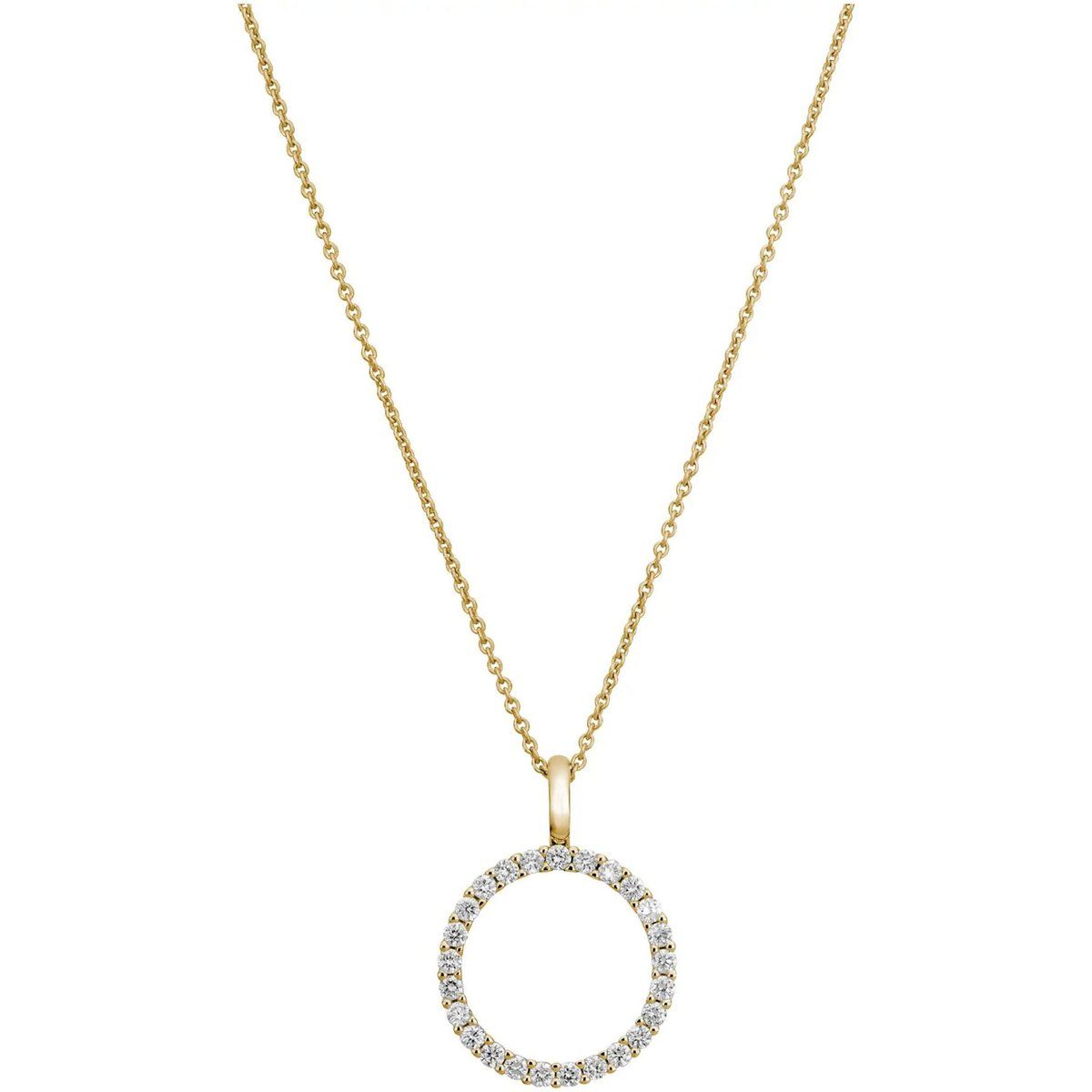 Eleganter Diamant-Kreisanhänger aus Gelbgold