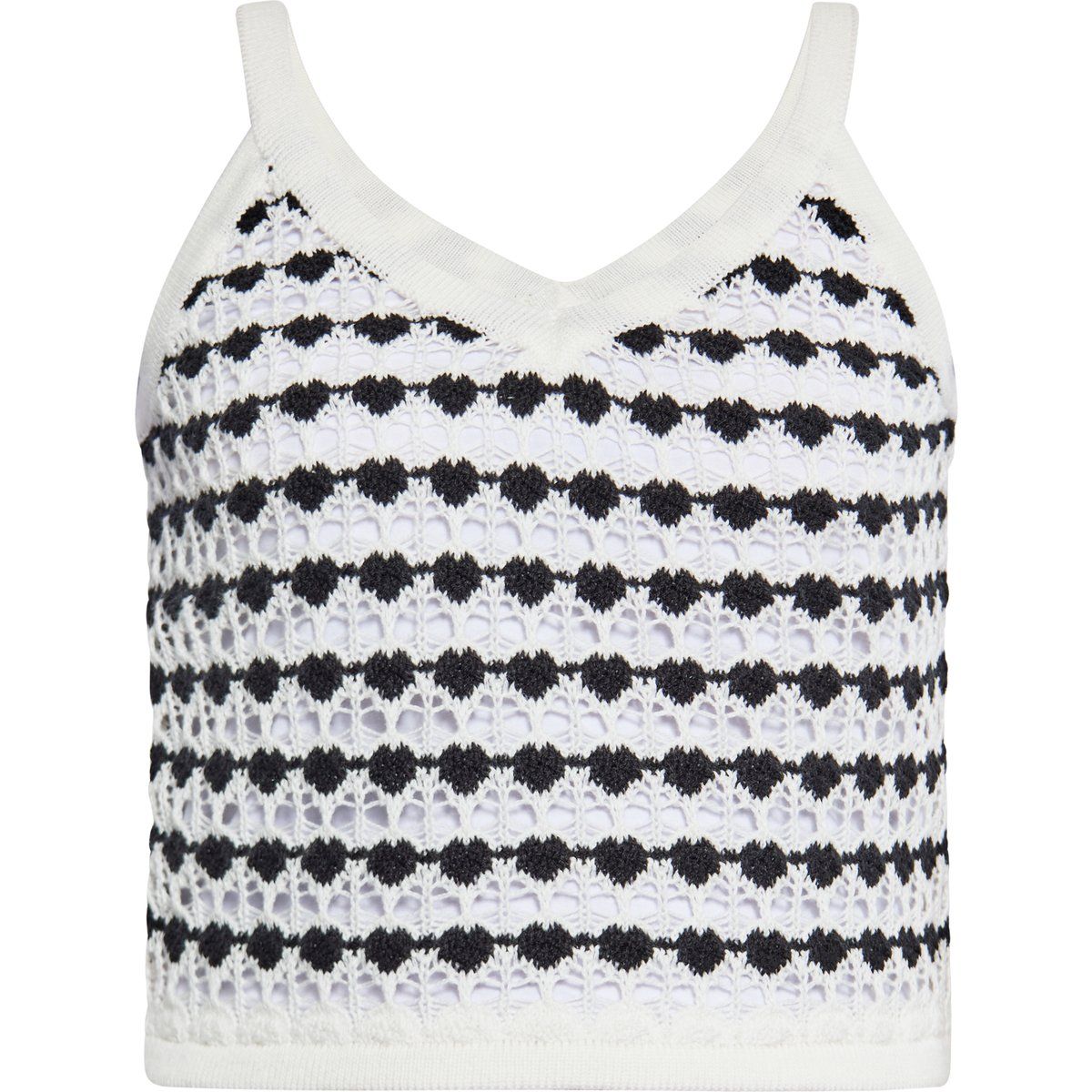 Bauchfreies Stricktop mit geometrischem Muster