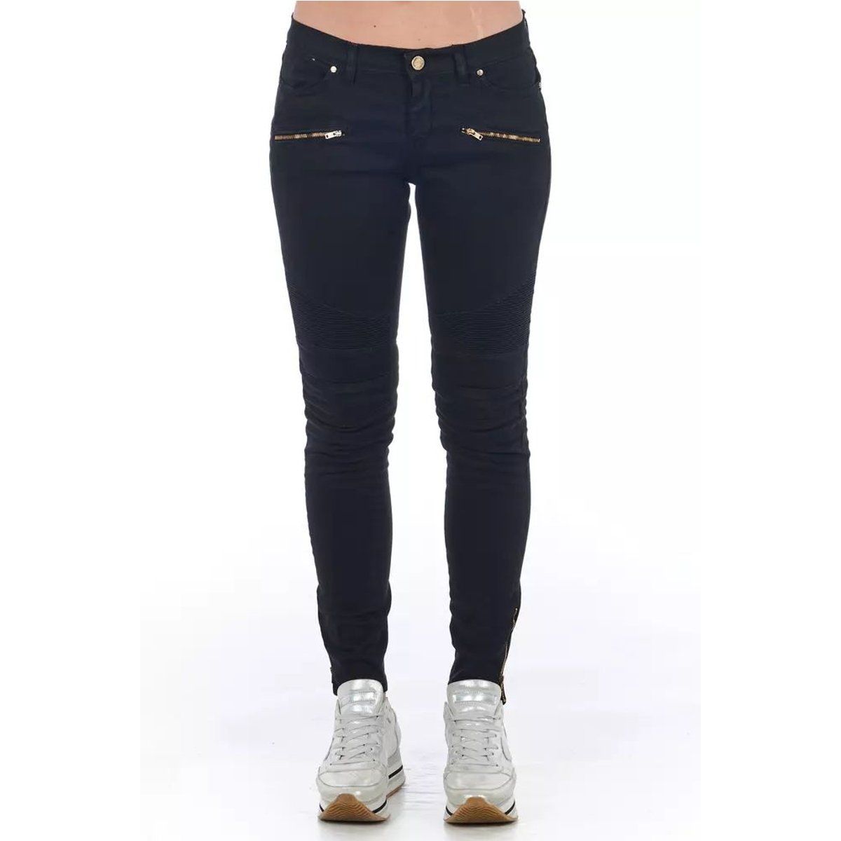 Biker-Skinny-Jeans mit goldenen Reißverschlüssen