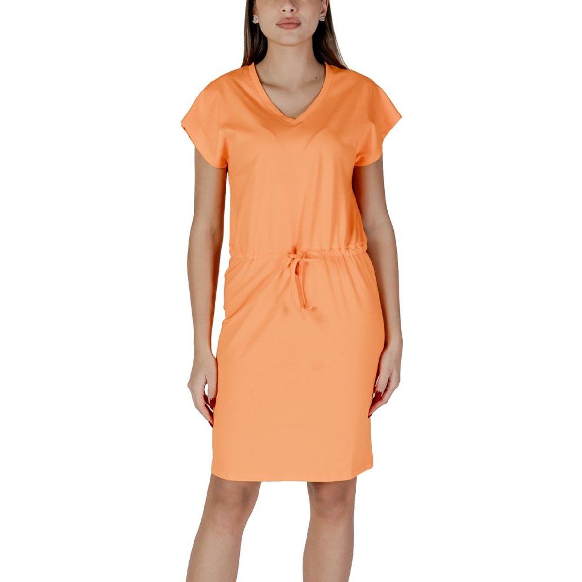 Kurzärmliges Minikleid mit Tunnelzug