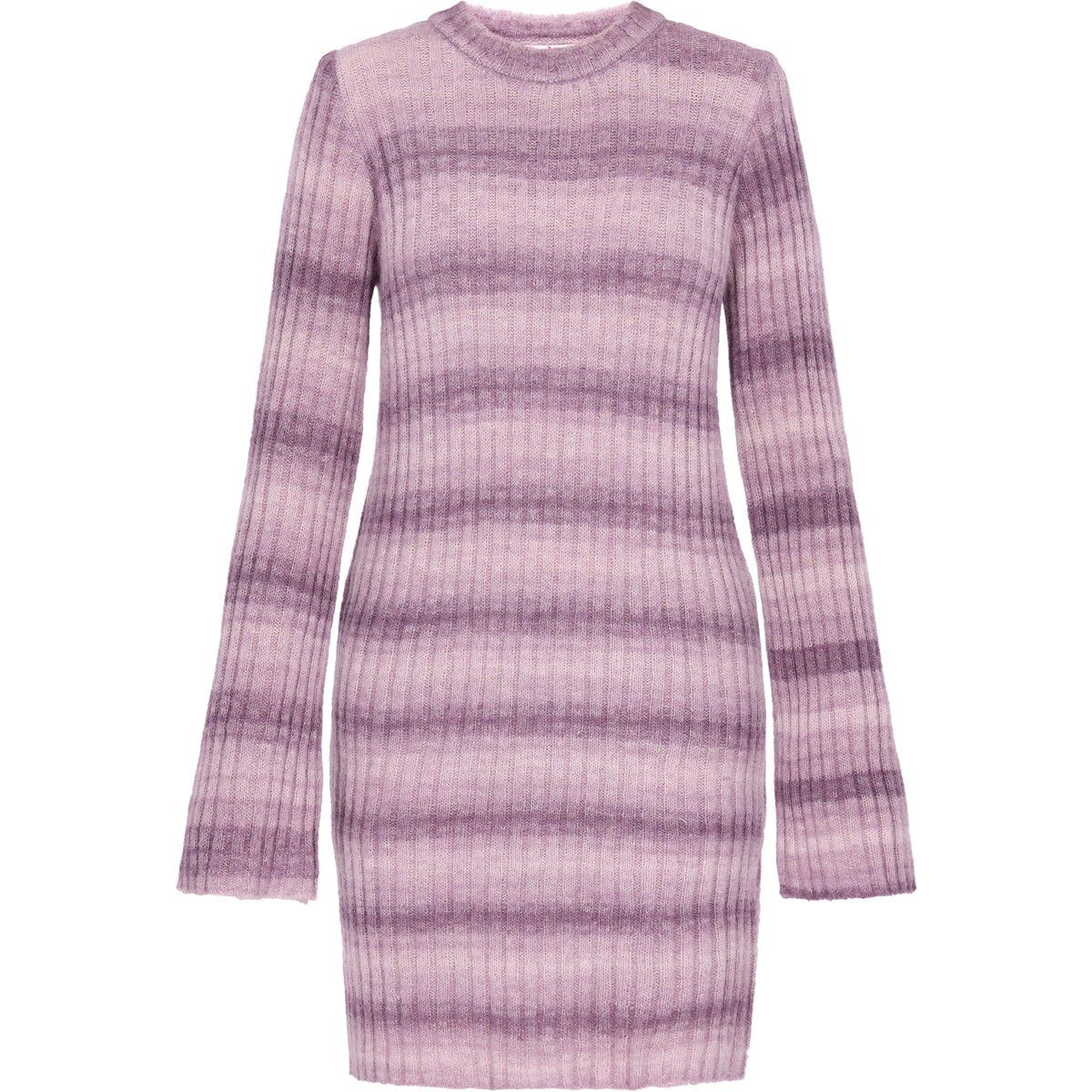 Geripptes Strick-Minikleid mit Farbverlauf