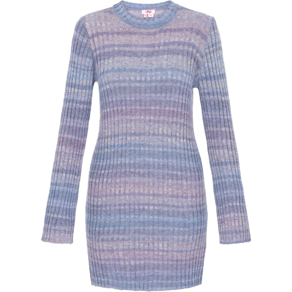 Geripptes Mini-Strickkleid mit Ombre-Effekt