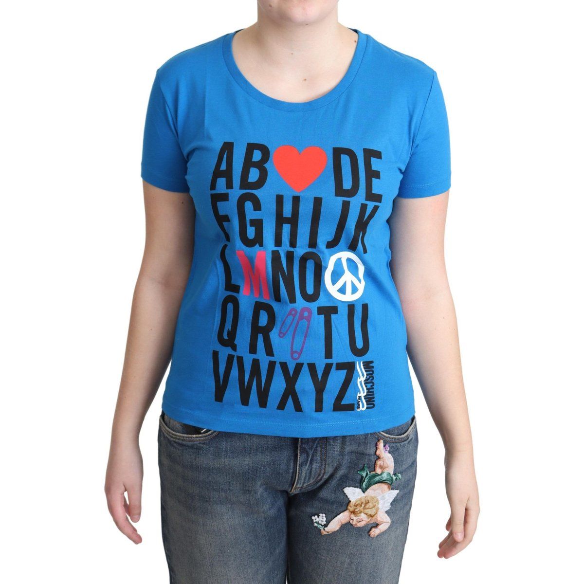 Alphabet-Grafik T-Shirt aus Baumwolle