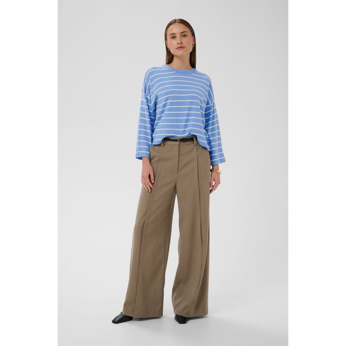 Gestreifter Oversized-Strickpullover