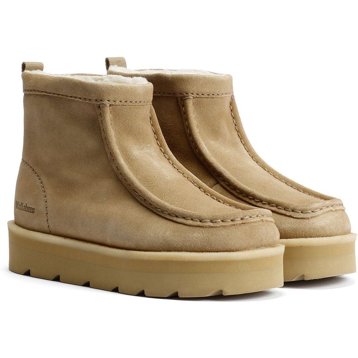 Plateau-Wildlederstiefel im Mokassin-Stil