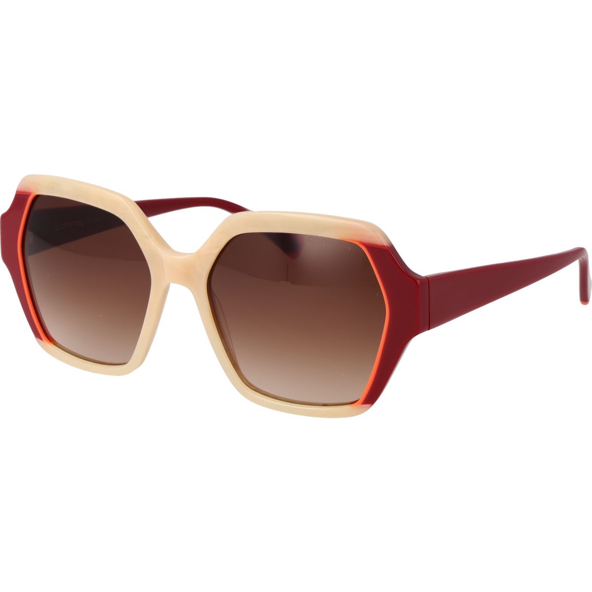 Übergroße Geometrische Zweifarbige Sonnenbrille