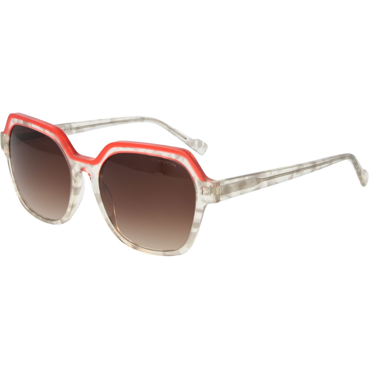 Übergroße geometrische Sonnenbrille mit Kontrastrand