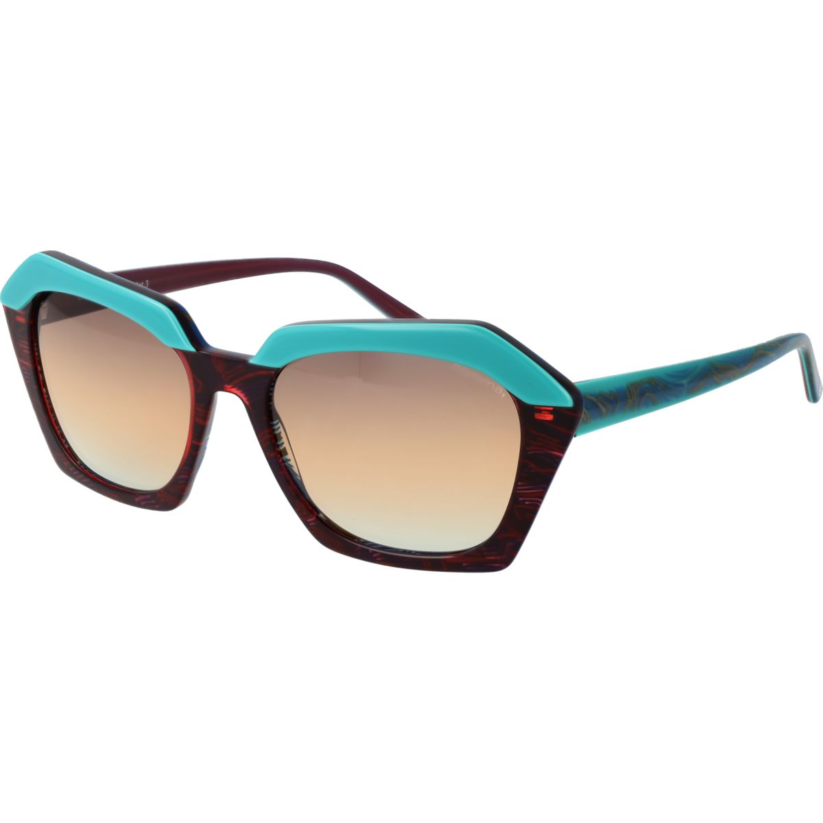 Geometrische zweifarbige Acetat-Sonnenbrille
