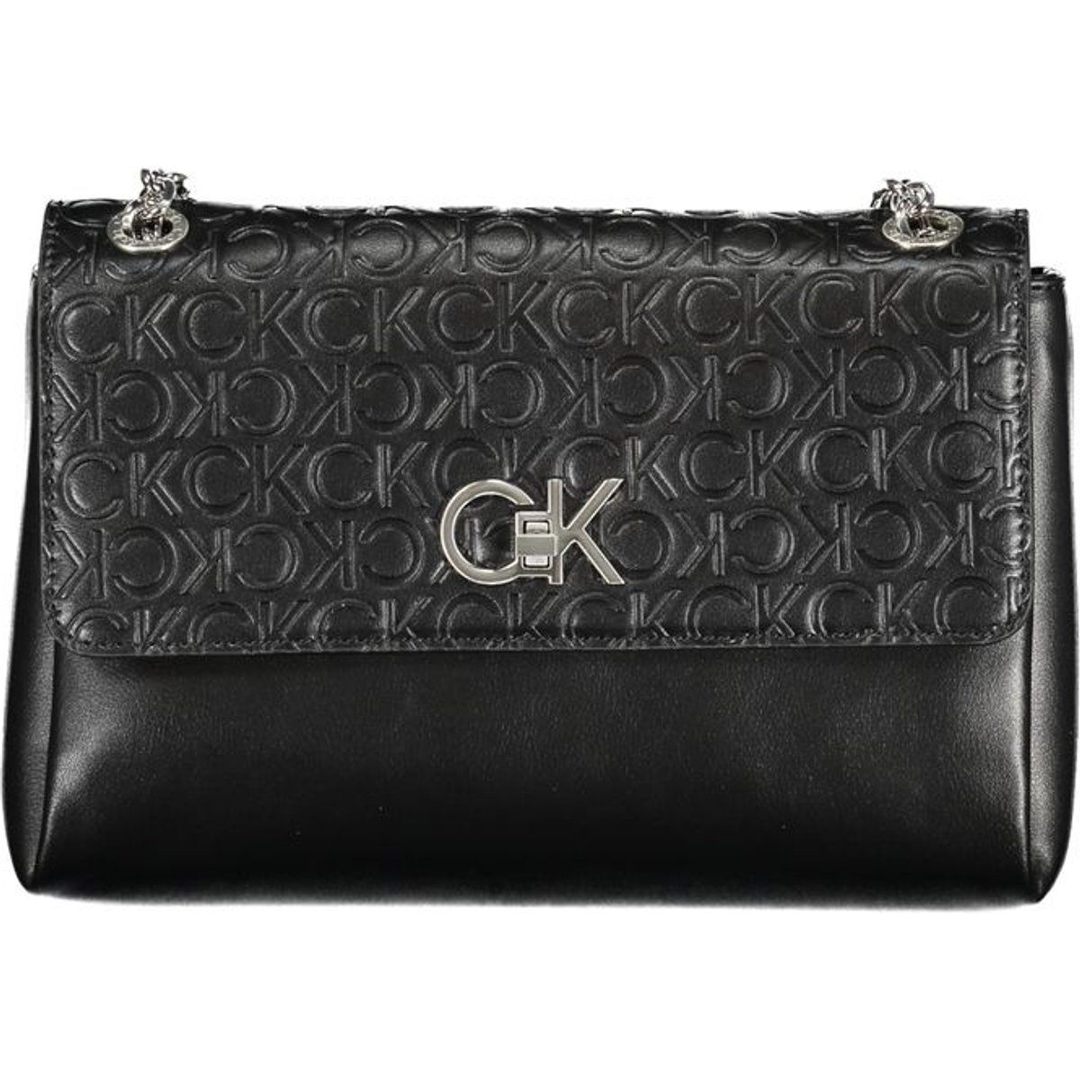 Schultertasche mit Monogramm-Prägung und Kette