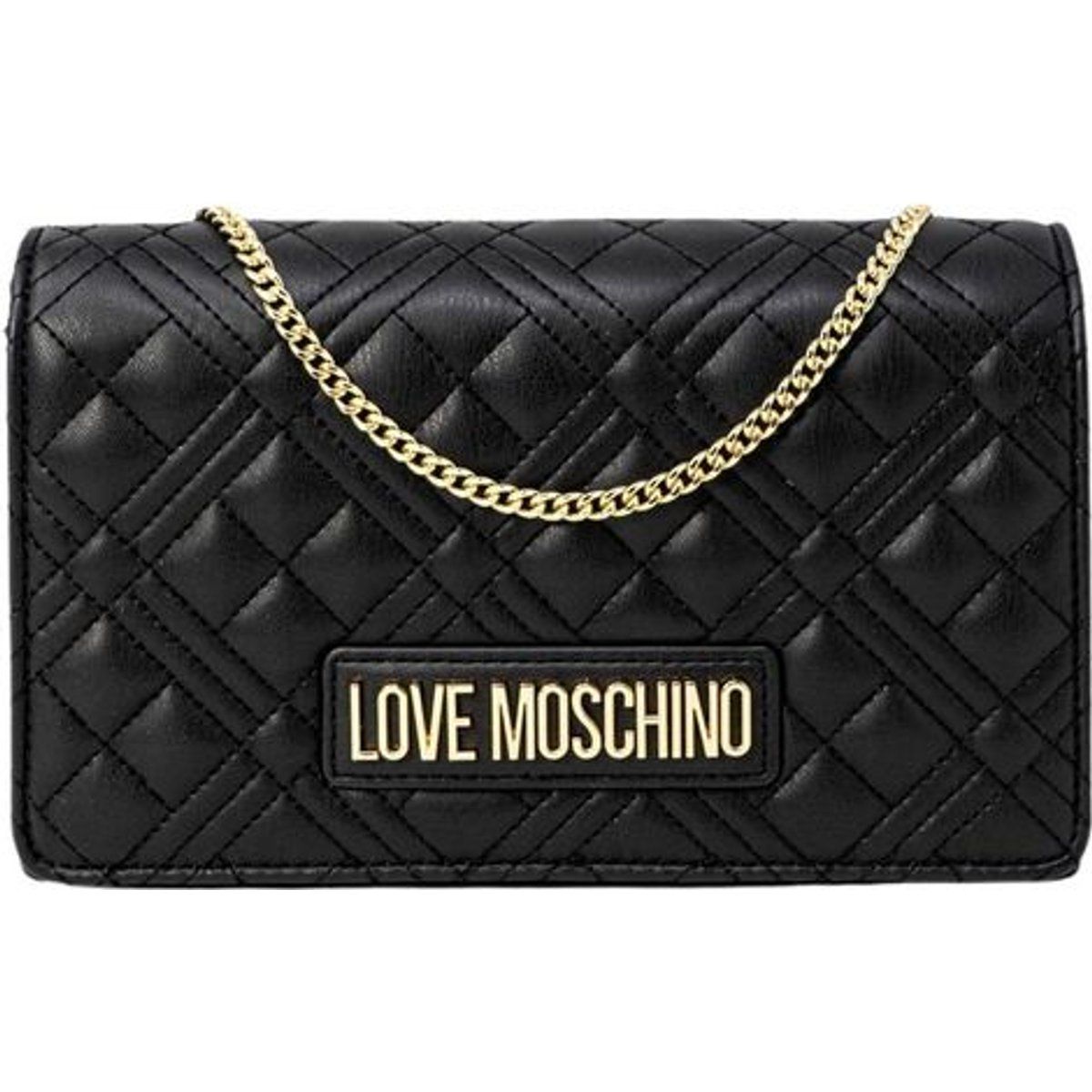 Gesteppte Kunstledertasche mit Kette