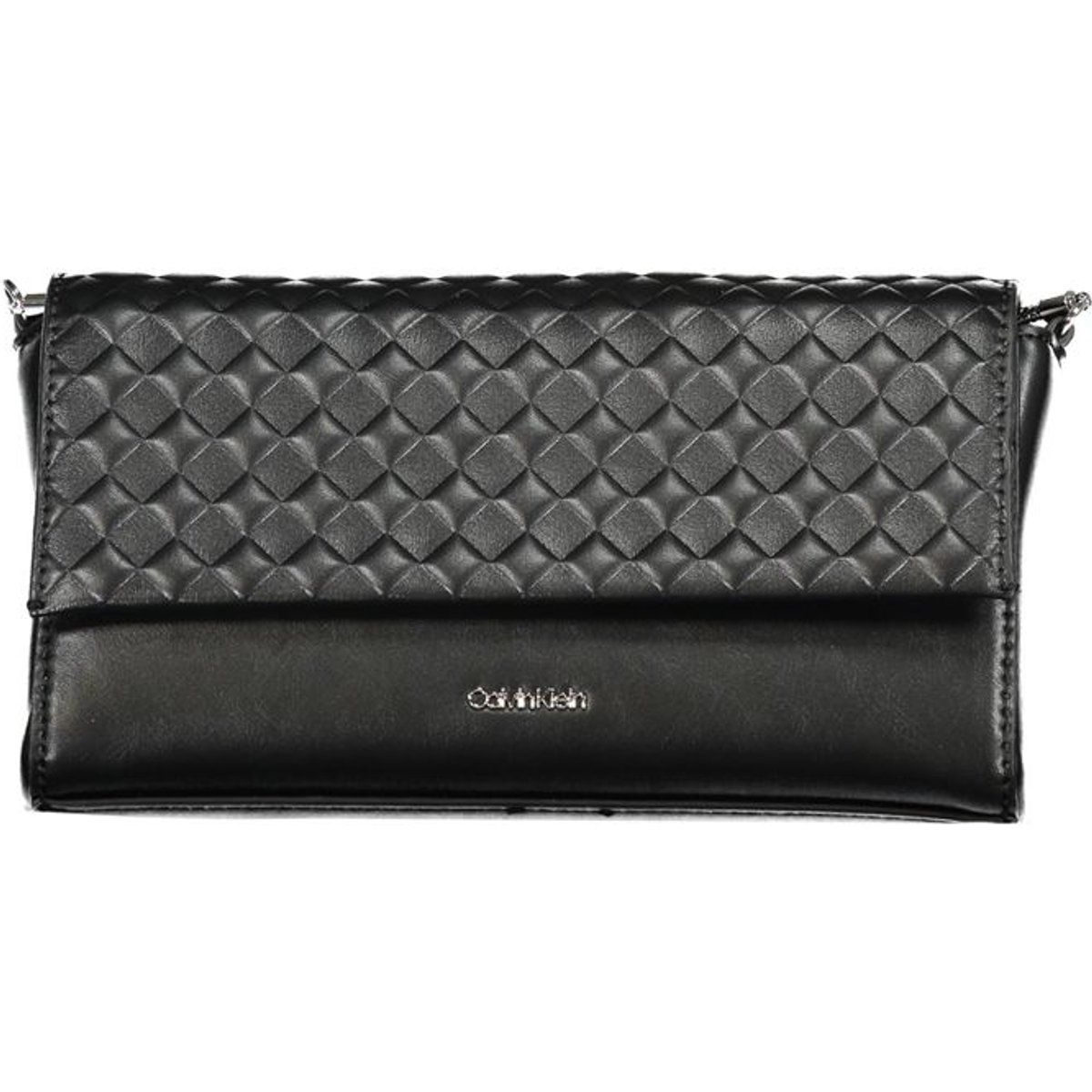 Schultertasche mit Flechtklappe und Kette