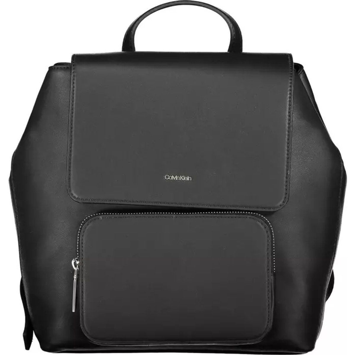Minimalistischer Kunstleder-Rucksack mit Klappe