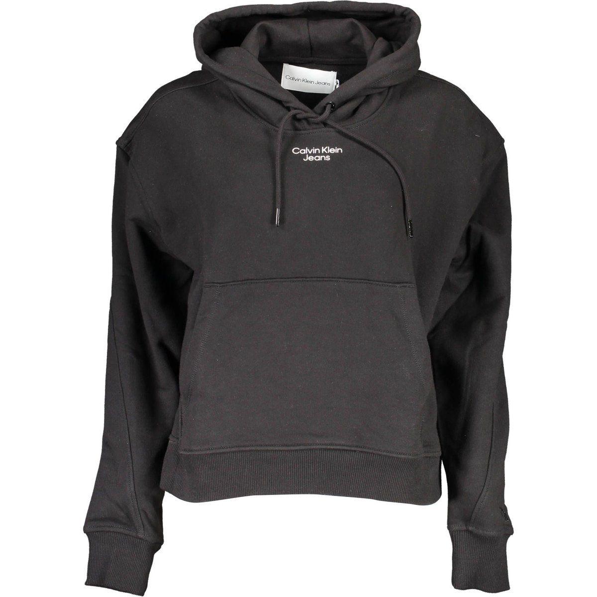 Kurzgeschnittener Kapuzenpullover mit Logoprint