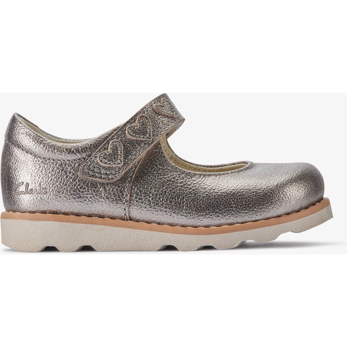 Metallic T-Spangen-Schuhe mit Herzdetails