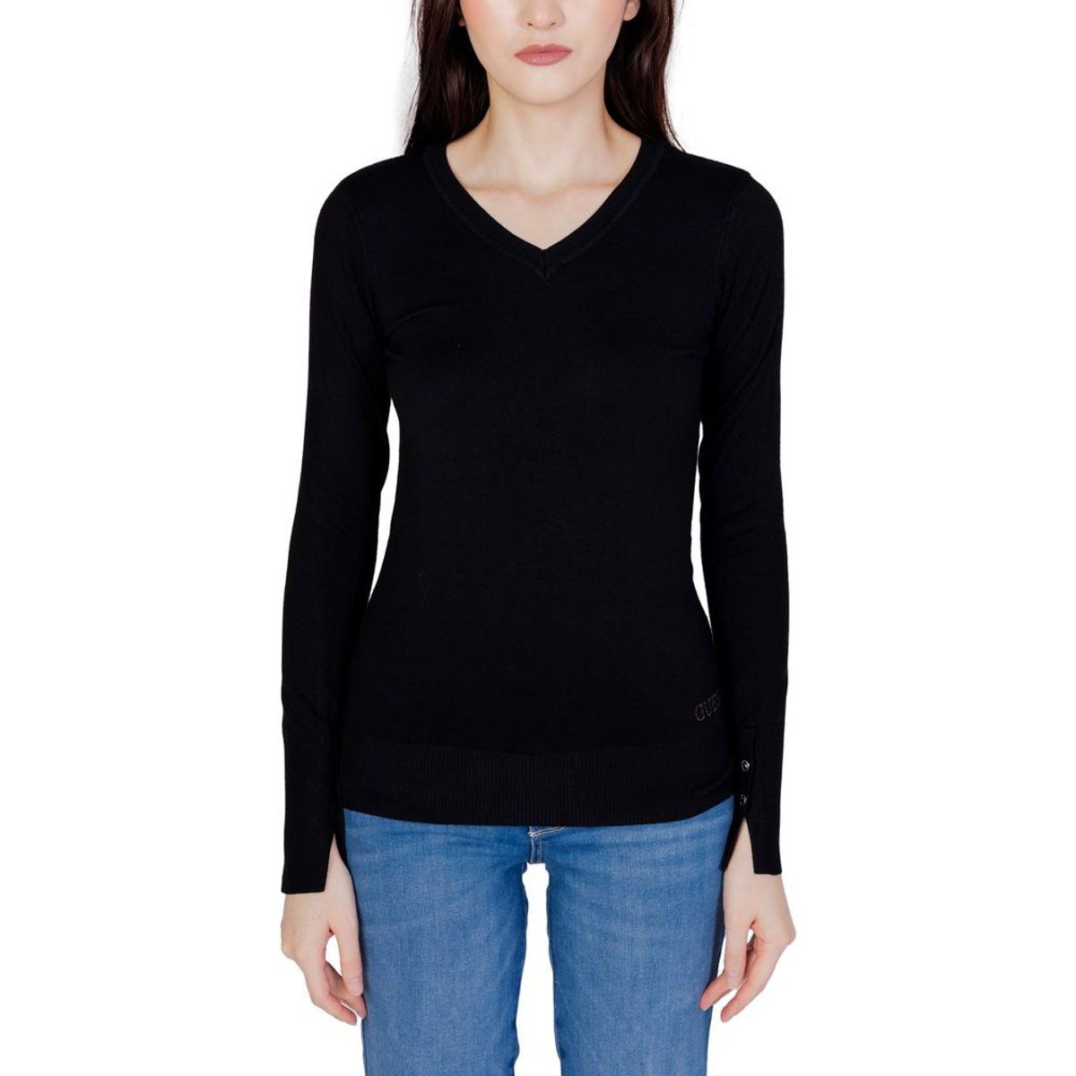 Klassischer V-Ausschnitt Strickpullover