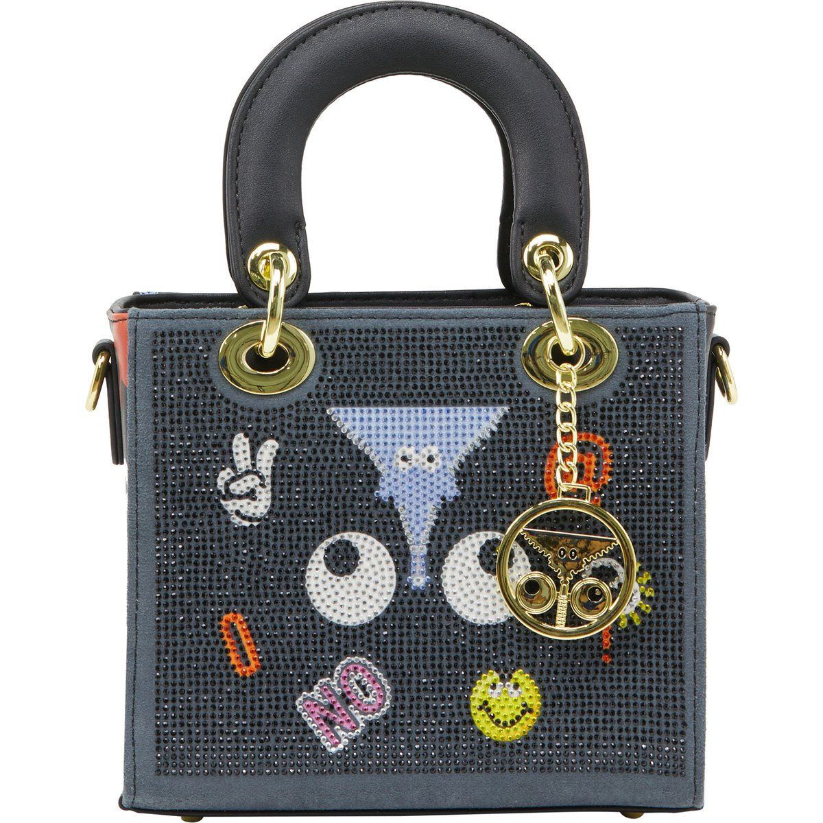 Verzierte kastenförmige Henkeltasche