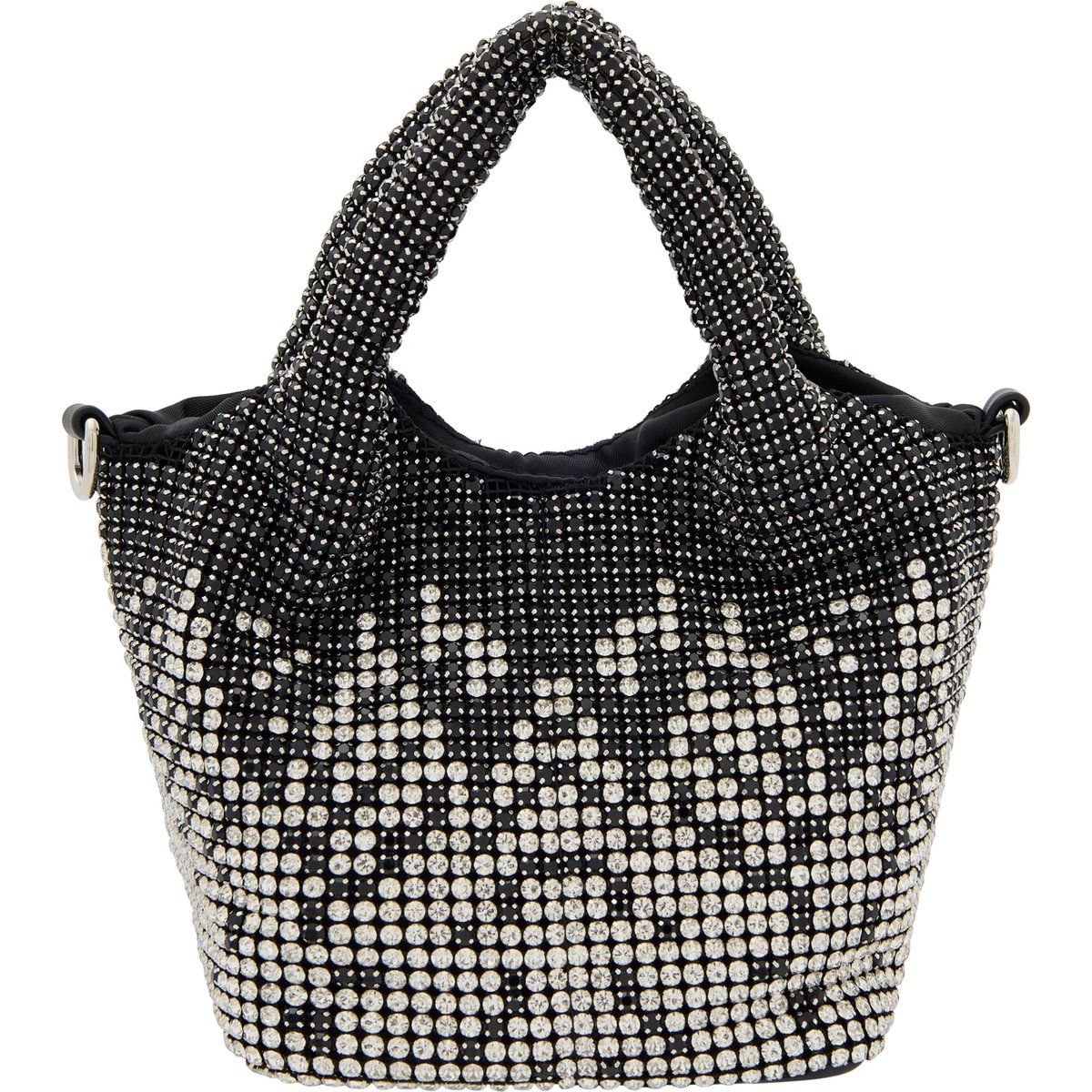 Strassbesetzte Mini-Handtasche mit Kette