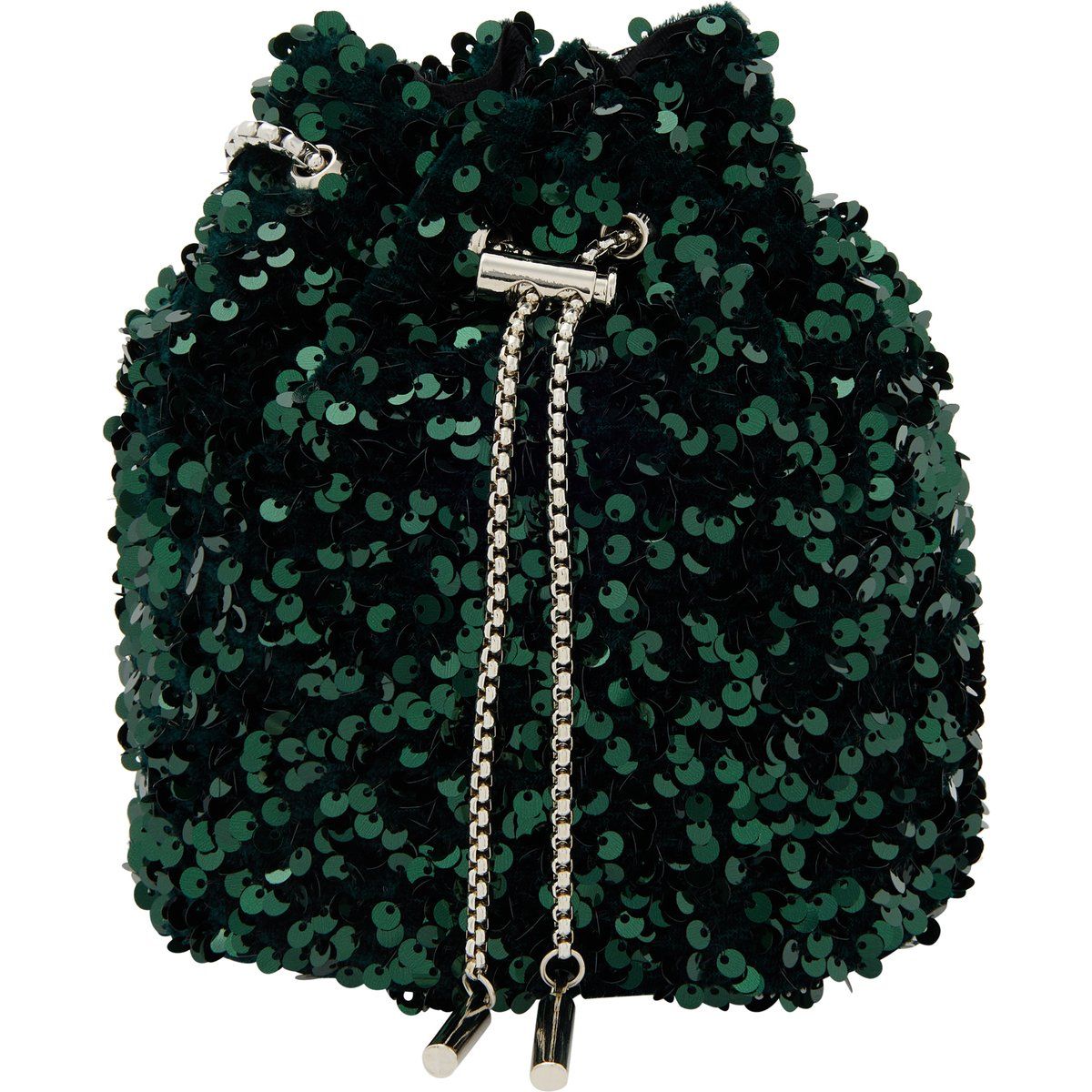 Pailletten-Beuteltasche mit Kordelzug