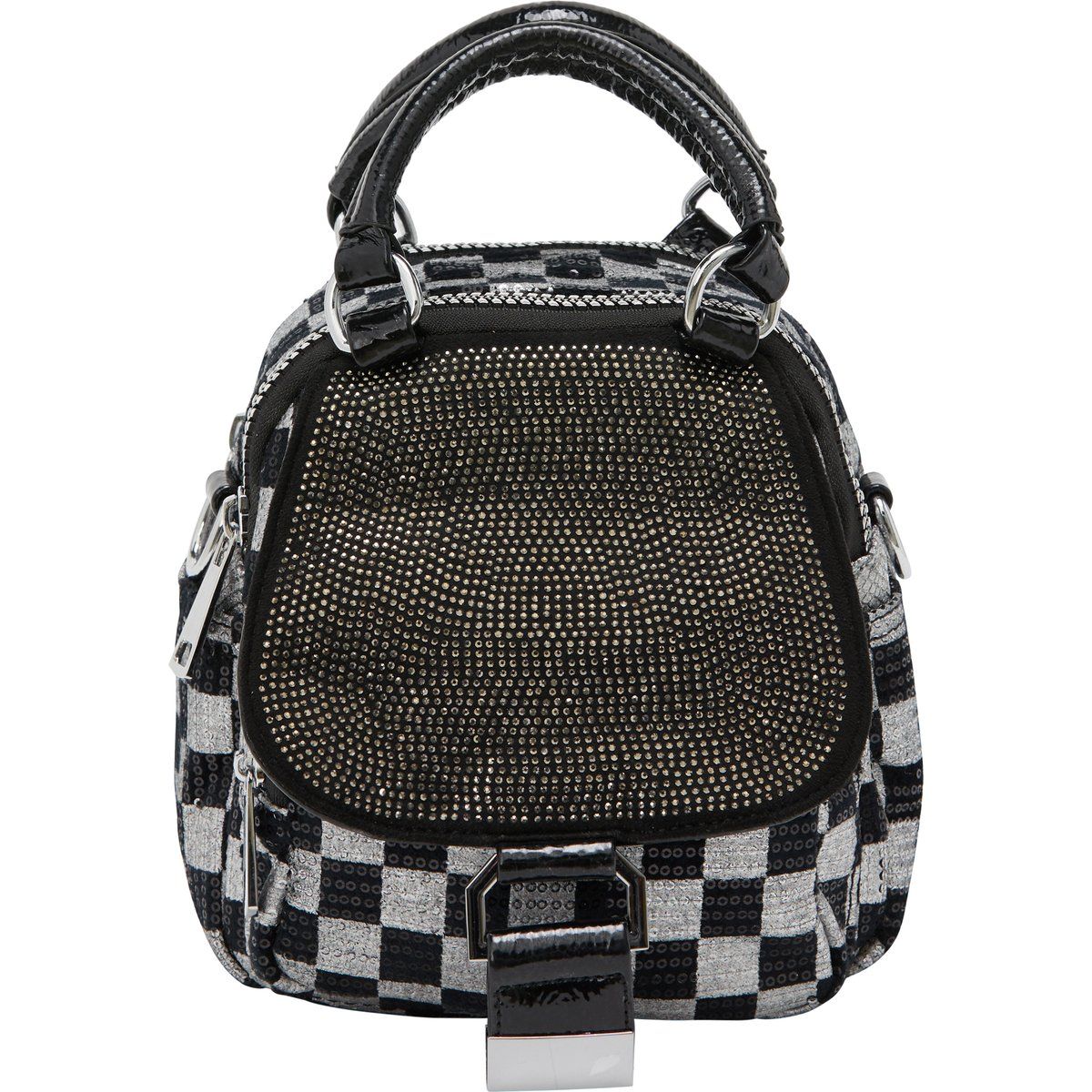 Mini-Handtasche mit Karomuster