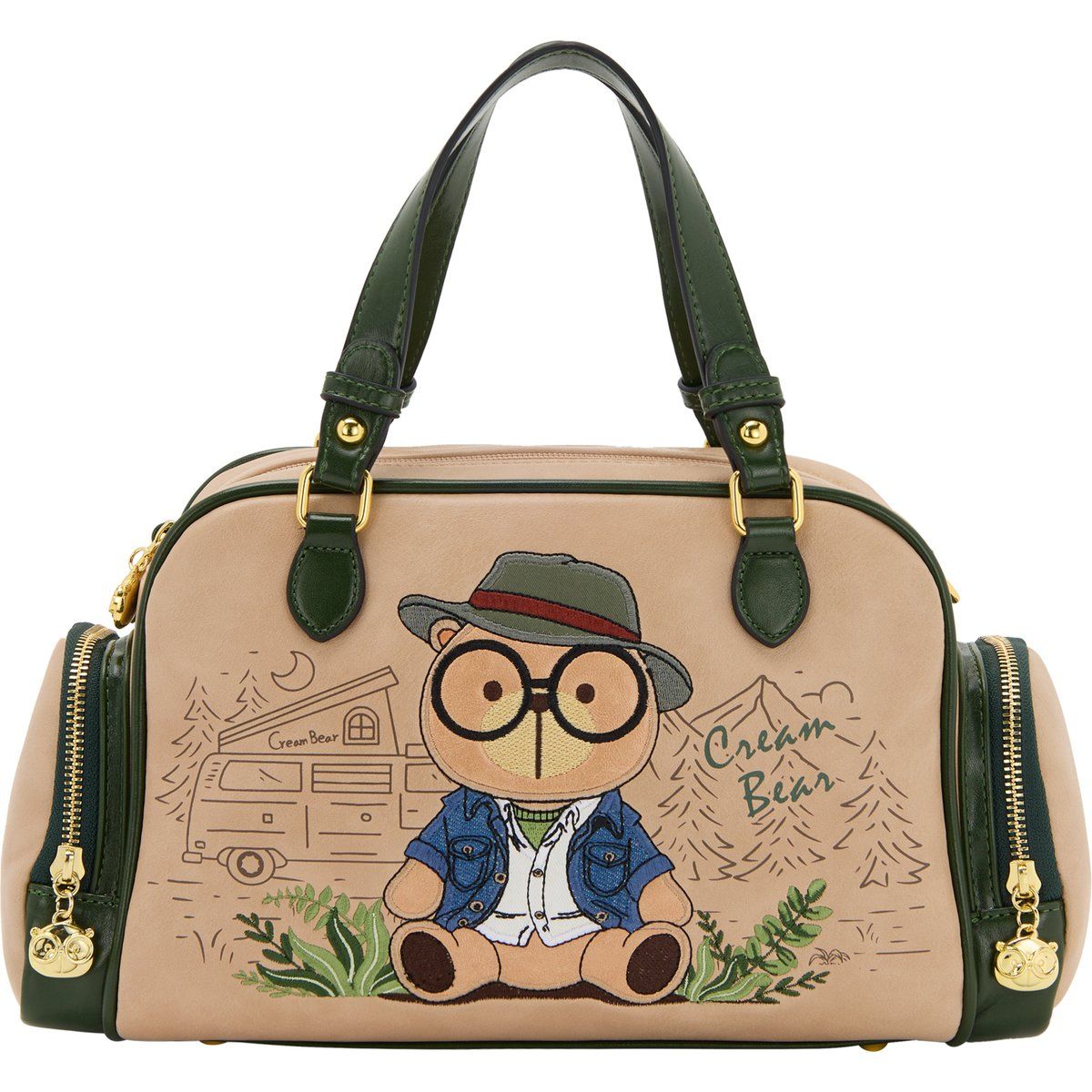 Bestickte Handtasche mit Bärenmotiv