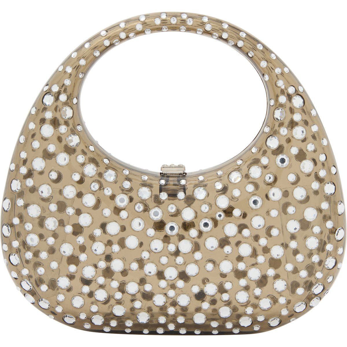 Kristallbesetzte abgerundete Minaudière-Clutch