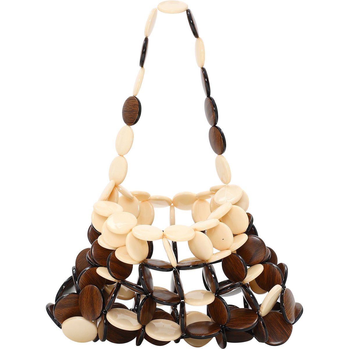Perlen-Netz-Handtasche in Trapezform