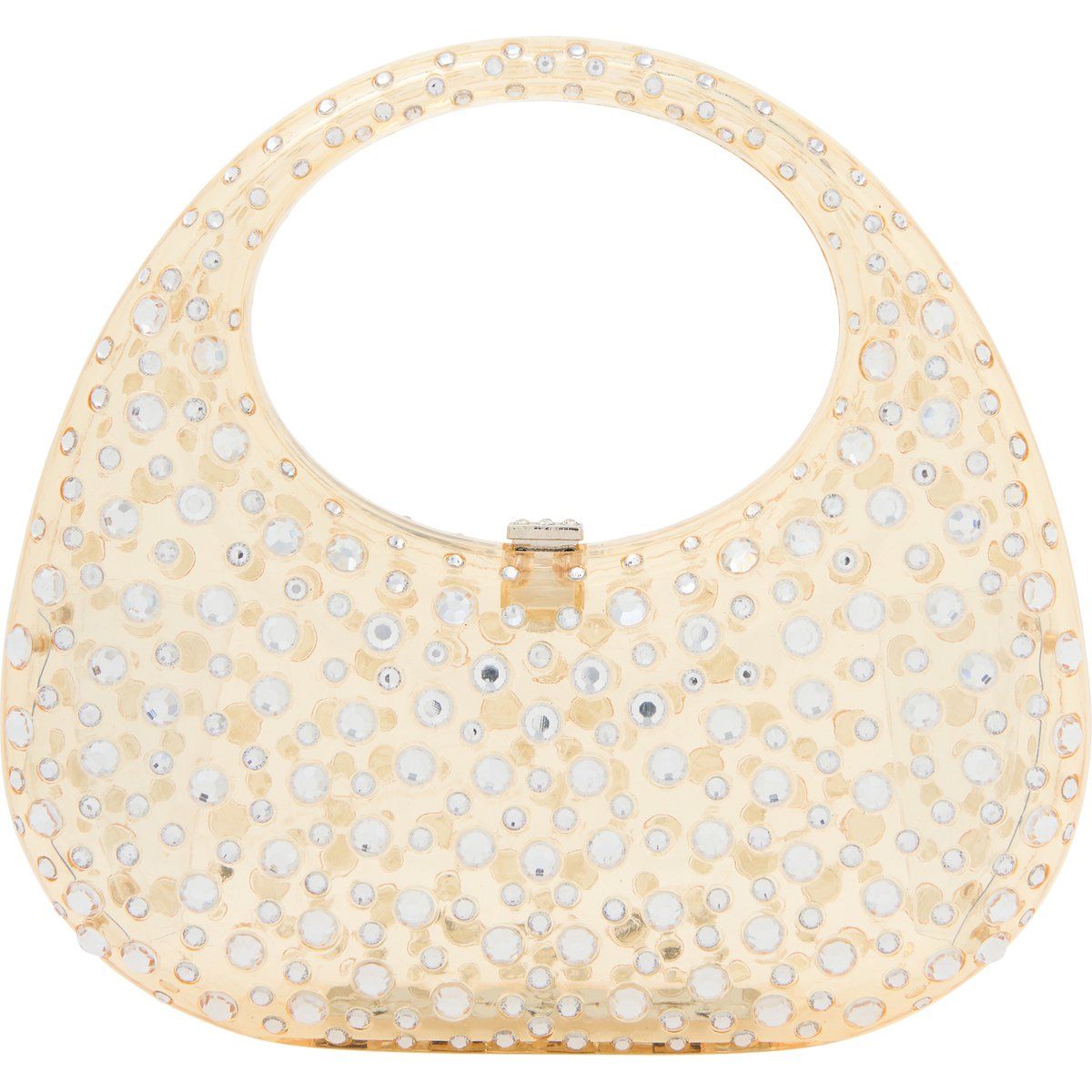 Kristallbesetzte runde Minaudière-Clutch