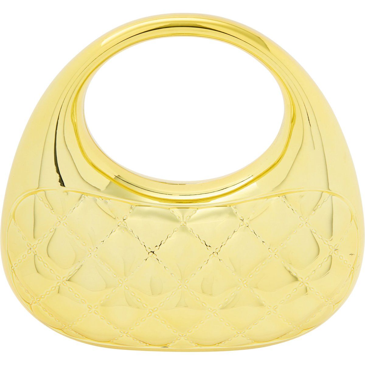 Gesteppte Henkeltasche in Metallic-Optik