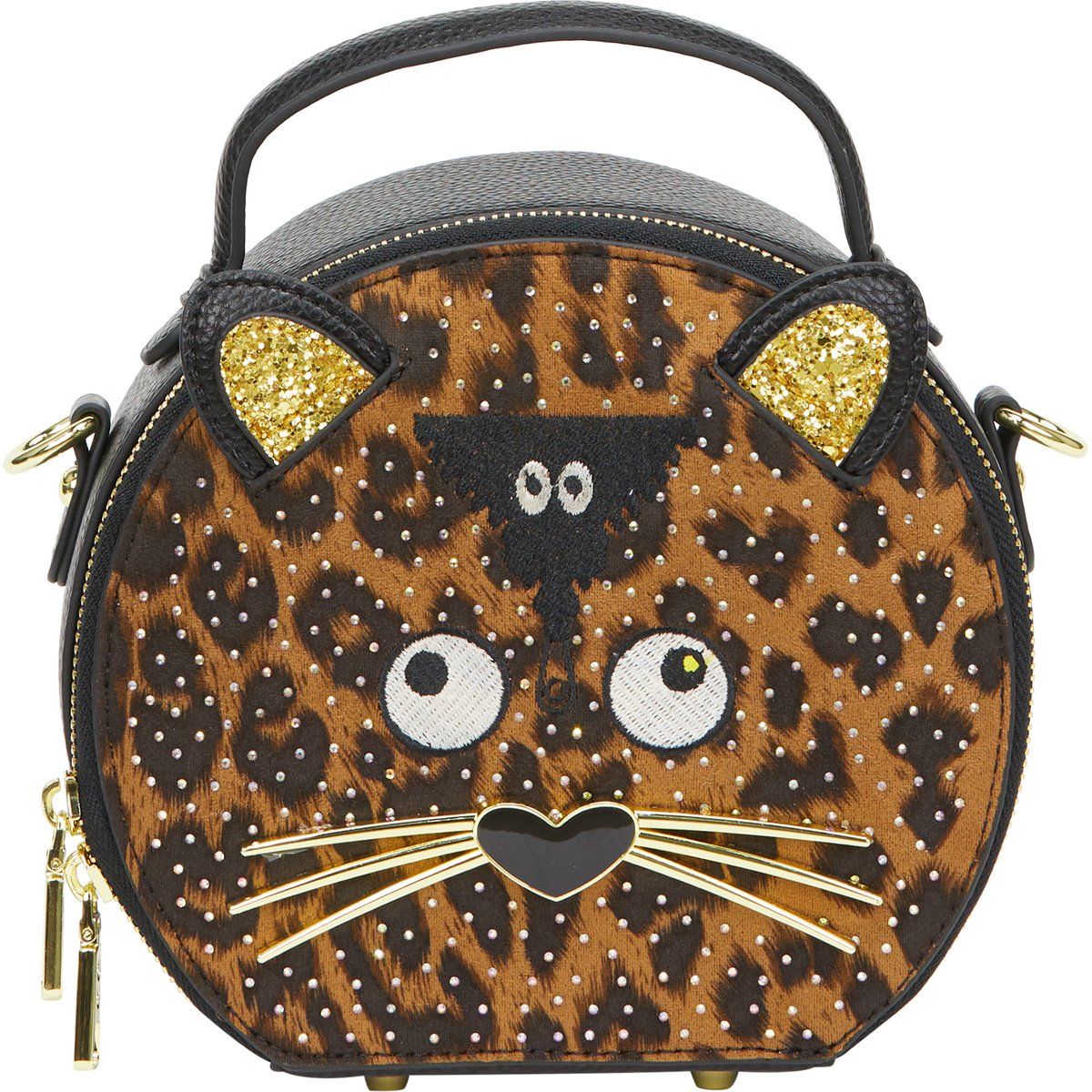 Runde Handtasche mit Tiergesicht-Design