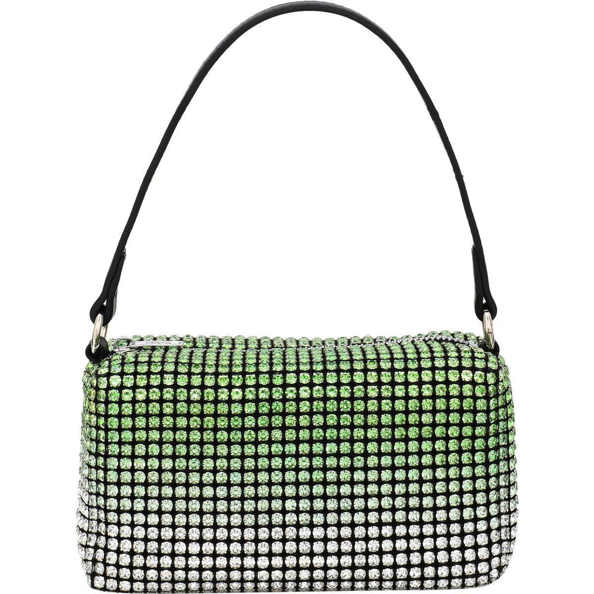 Schimmernde Box-Tasche mit Strass-Farbverlauf