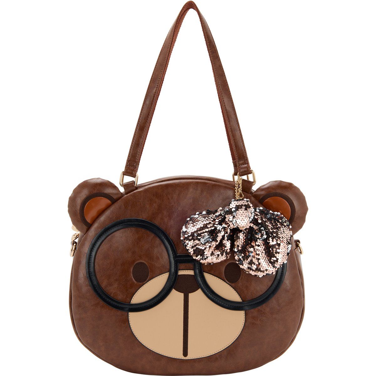 Runde Teddybär-Gesicht Handtasche